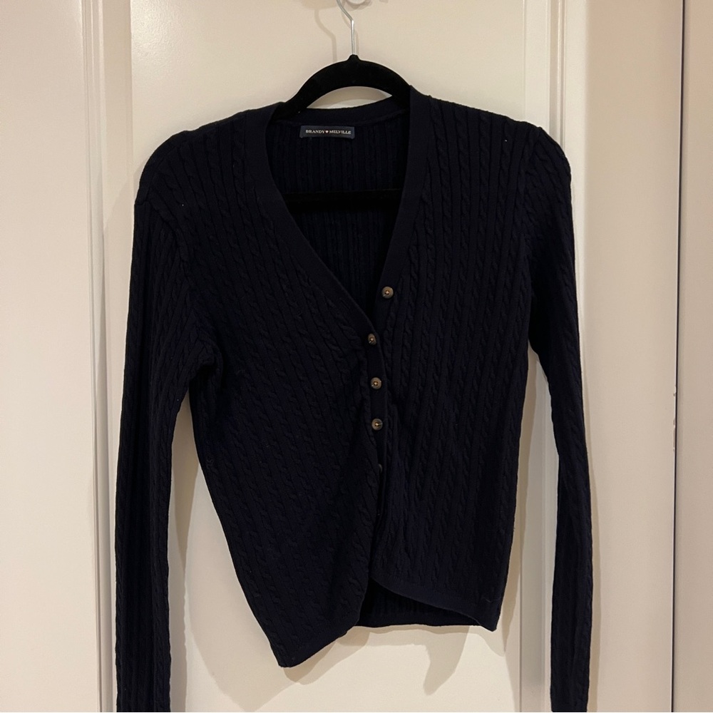Brady Melville Navy Button-Up Cardigan Sweater